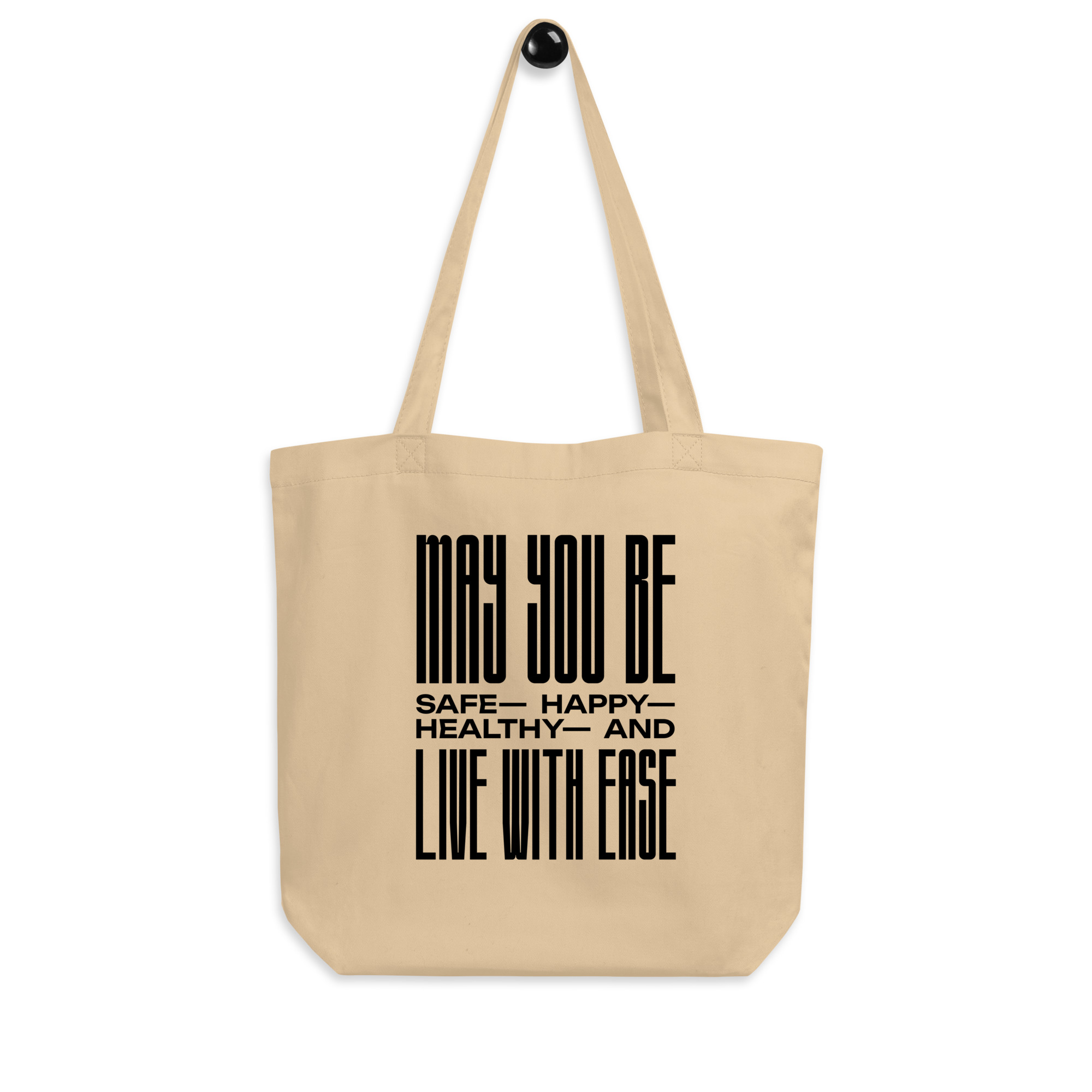 tote bag - "may you be" in black - Image 2