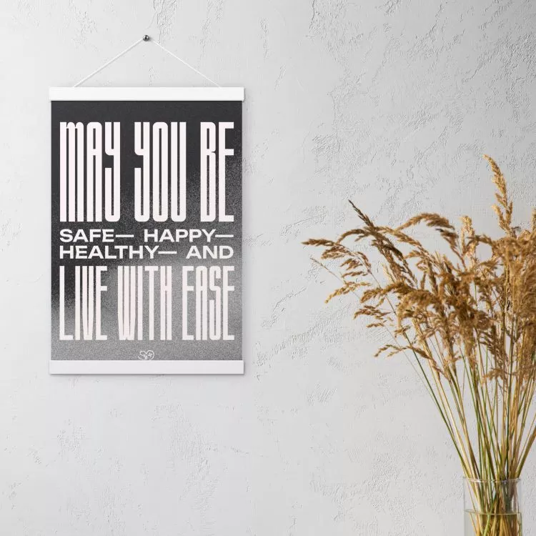poster - "may you be" in white on smoke