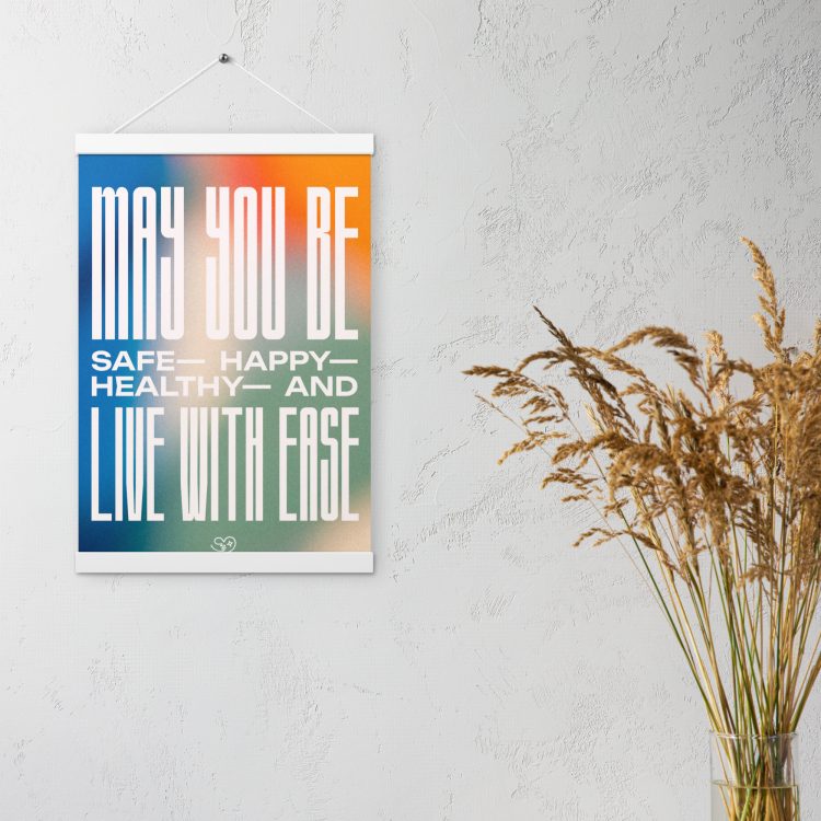 poster - "may you be" in white on summer sky