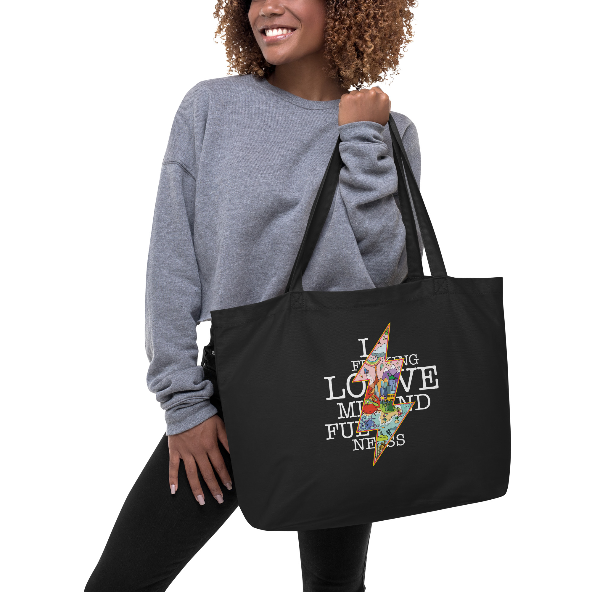 large tote bag - "I f--ing love mindfulness"